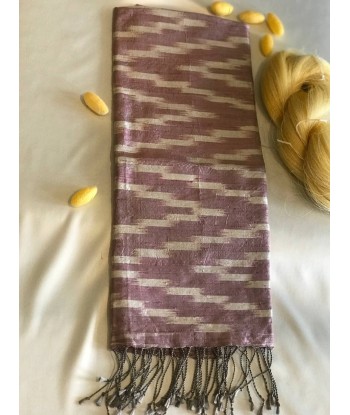 Foulard Ikat en Soie Dorée Tissé à la Main avec Teinture Naturelle destockage