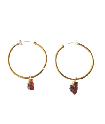 Boucle d'oreille Grenat Rouge par Ammo offre 