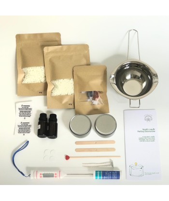 Kit Complet DYI de création de bougie en cire de soja naturelle par Magik Glow En savoir plus