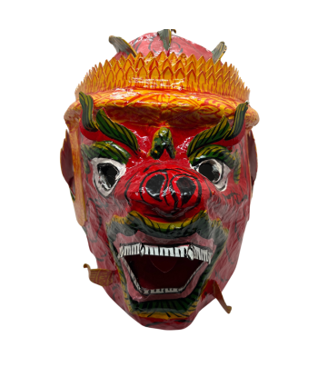 Masque intégral Cambodgien en papier mâché modèle Hanuman la livraison gratuite