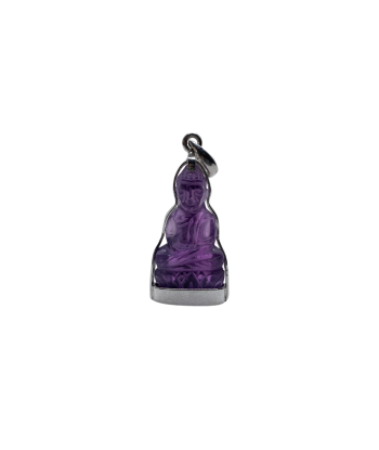 Pendentif Dhyana Mudrā en cristal violet une grave pollution 