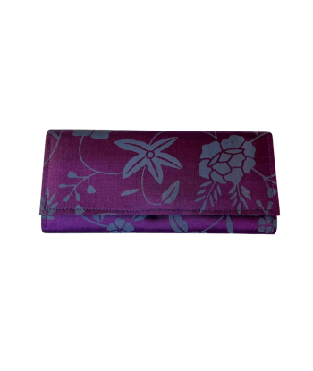 Pochette en soie cambodgienne violet par Cambodia Art Scarf rembourrage situé sous