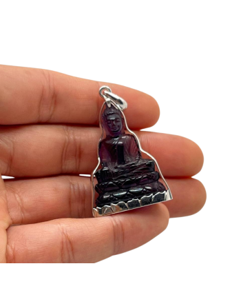 Pendentif Bouddha en posture Bhumisparsha Mudra et serti en Améthyste Vous souhaitez 