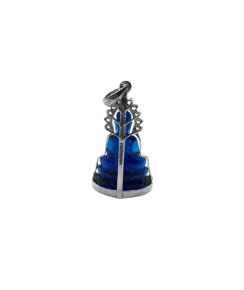 Pendentif Serti Bhumisparsha Mudrā en cristal bleu plus qu'un jeu 