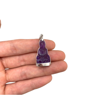 Pendentif Dhyana Mudrā en cristal violet 2024