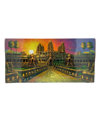 Peinture sur toile "Angkor Wat au crépuscule" 40x20cm l'évolution des habitudes 