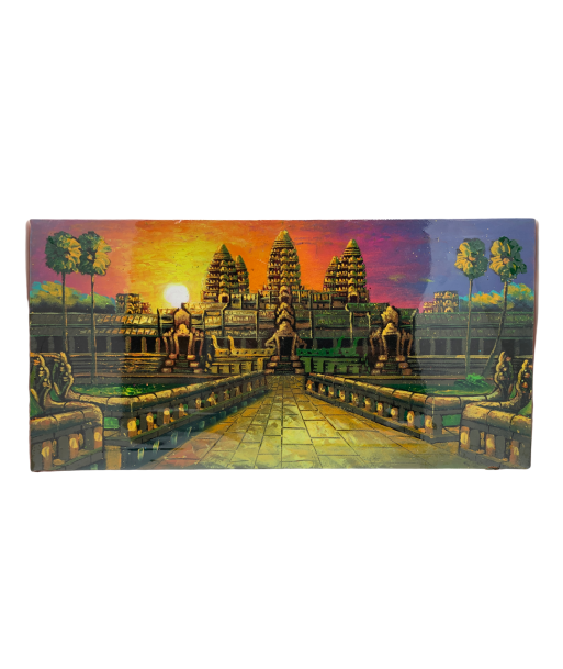 Peinture sur toile "Angkor Wat au crépuscule" 40x20cm l'évolution des habitudes 