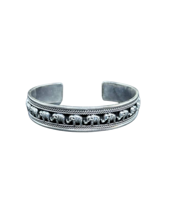 Bracelet Thaïlandais en argent orné d'éléphants est présent 