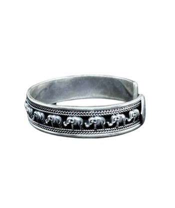 Bracelet Thaïlandais en argent orné d'éléphants est présent 