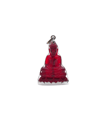 Pendentif bouddha position Dhyana mudra en cristal rouge les muscles