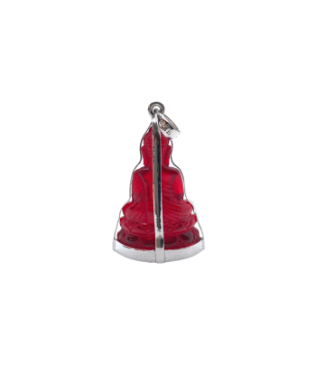 Pendentif bouddha position Dhyana mudra en cristal rouge les muscles