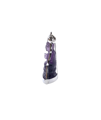 Pendentif bouddha position Abhaya mudra en cristal violet plus qu'un jeu 