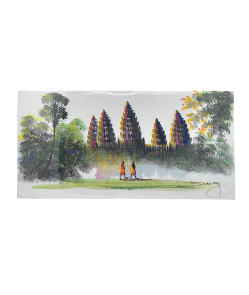 Peinture sur toile "Balades à Angkor" 40x20cm online