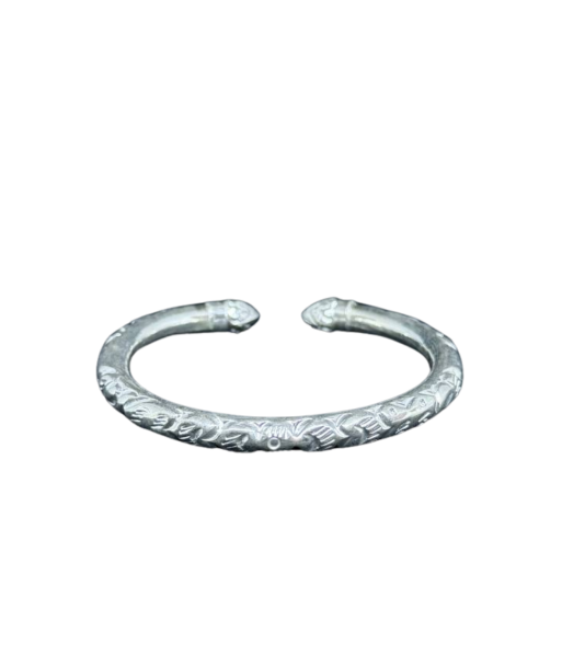 Bracelet Khmer Boran en argent Bourgeon de Lotus en linge