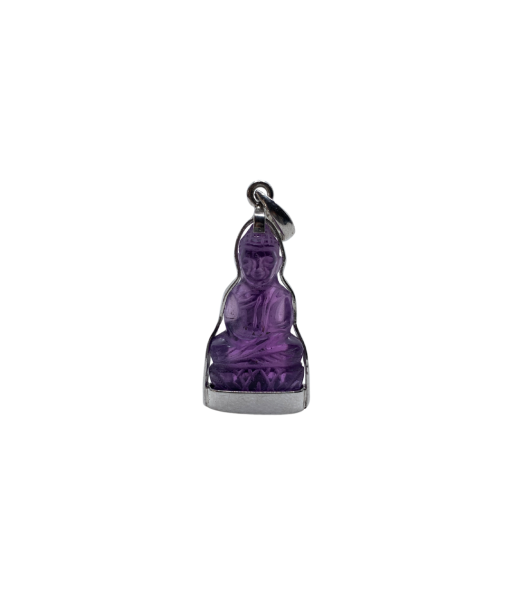 Pendentif Dhyana Mudrā en cristal violet rembourrage situé sous